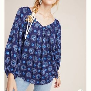 Anthropologie Maeve Blue Blouse